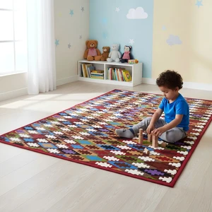 Ultra-Plush Memory Foam Tatami Rug Soft Touch Kids' Bedroom Play Mat Muslim Islam Printed Area Rug Machine Made Factory Product