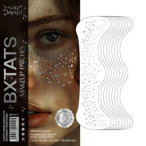 Custom Silver Glitter Freckle Face Tattoo Temporary Tattoos With Sparkling Gold Glitter In Customizable Envelope Packaging