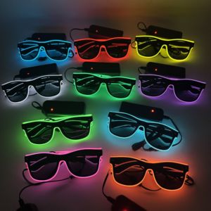 EL Wired Monochrome Luminous LED Glow Sunglasses-Novelty Party Accessories Led Glasses Party