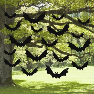 2024 Halloween Noctilucent Bat Hanging Decoration New PP Material for Tree Wall Porch Decorations Essential Halloween Supplies
