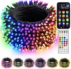 LED Smart Christmas String Lights Remote App Control Tree Party Decor RGB Color Changing Outdoor Waterproof Fairy String Lights