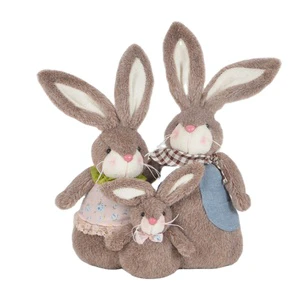 Brown Standing Plush Rabbit Soft Bunny Easter Decoration Easter Handmade Bunny Stuffed Semana Santa