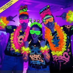 Glow in the Dark Party Necklace Bracelet Glasses Neon Fluorescent Blacklight Photo Booth Props Birthday Singles' Carnival Favors