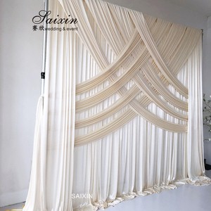 Wholesale Party Decoration MaPhoto Booth Stand Stage Made Ice Silk Wedding Backdrop Curtains