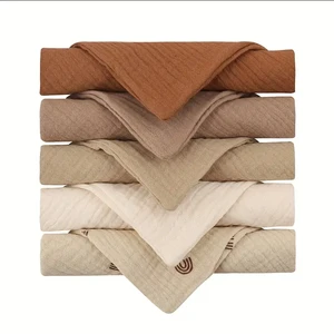 Wholesale Soft Washcloths Muslin Burp Cloths 100% Cotton 6 Layers Muslin Burp Cloths Towels Baby Muslin Washcloth