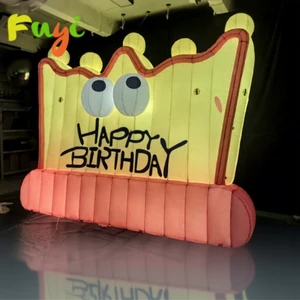 High Quality Inflatable Luminous Crown Models-Customizable Size Photo Decoration Props for Advertising or Birthday Parties
