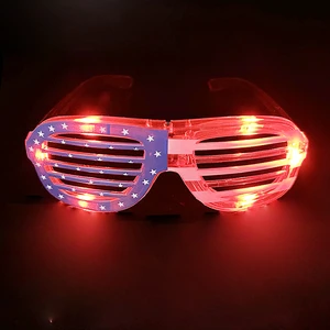Independence Day American Flag LED Glasses July 4th National Day EyeShutter with Red LED Flashing Light Party Favors