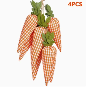 4pcs Easter Carrot Wall Hanging Decorations, Non- Carrots, Rabbit Theme, Ideal for Party, Home Decor, DIY Crafts & Gifts