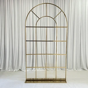 ROYDAR Luxury Metal Window Frame Stand Wedding Background Party Birthday Supplies Gold Backdrop Flower Stand