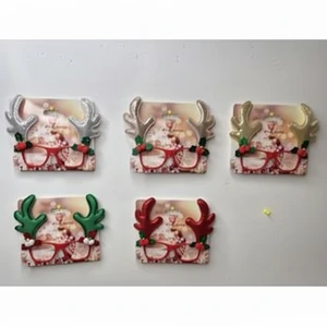 Horn Design Christmas Glasses Eco-Friendly Fashionable Santa Antler Shaped Kid's Party Supplies for Holiday Face Decor Factory