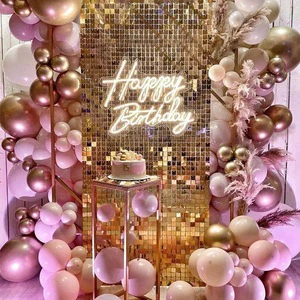 LIght Gold Shimmer Sequins Wall Panels Perfect for Events Home Decoration Birthday Party