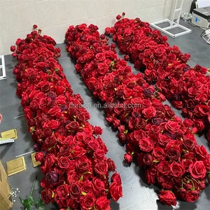 FL-032 Red Runner Flowers Garland Silk Flower Table Centerpiece Floral Arrangements for Wedding Party