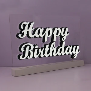 Custom Table Led Sign Happy Birthday Led Sign Light Up Sign Neon Yard Signs Event Decoration Wedding Business Led Letters Sign