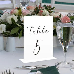 Ychon Rectangular Blank Acrylic Table Numbers DIY Personalized Seat Signs Wedding Seat Card Dining Room Table Number Cards