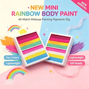 Rainbow Body Paint Mini 10g Split Cake Palette Long Lasting Bright Color Face Painting for Adults & Children