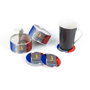 Custom Sports Event Coaster Canister - 6 Pcs Themed Coasters in Paper Tube Bulk Order for Games & Tournaments