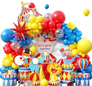 Clown Circus Balloon Garland Kit Baby 1st Birthday Background Party Decor Balloons