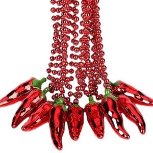 Noveltyparty Eco-friendly Cinco De Mayo Festival Party Decorations Hot Pepper Beaded Necklace Carnival Gift for Mexico's May Day
