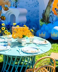 Round Kids Party Set - Colorful and Fun Partyware with Plates, Cups, Napkins, and Decorations for Birthdays