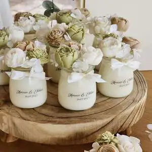 Elegant Romantic Scented Candle Mini Candle Favors Flowers Decoration Candles Fragrance Gifts For Home Decor Weddings Parties