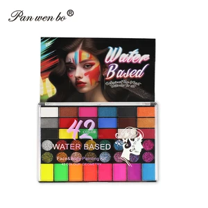 Panwenbo 42 Colors Nontoxic Water-Based Eco-Friendly Face Paint for Face Painting & Body Art Halloween Cosplay Parties