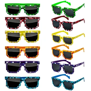 Hot Selling Custom Pixelated Life Party Mosaic Sunglasses Unisex Black Fashion Eyewear for Men and Women