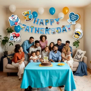 Father Day Celebration Decor Set Banner & Cutouts Combo Party Supplies for Family and Kids for Best Wholesale Price