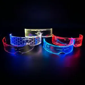 Custom Shape and Pattern Acrylic Colorful Flashing LED Glasses for Nightclub bar Party Disco