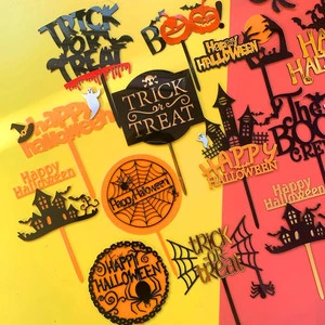 Happy Halloween Festive Acrylic Cake Toppers Factory Supplied Decorations for Graduation Easter Thanksgiving Parties