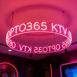 Prompt Shipping 12V Acrylic Neon LED Round Ceiling Neon Light Club Neon Chandelier For Home Bar Party