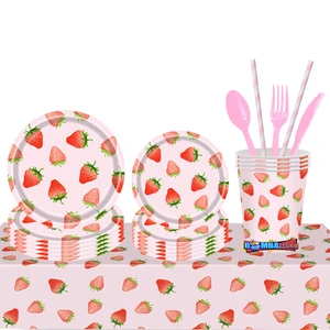 Party Supplies Birthday Decoration Disposable Tableware Paper Plates Napkins Cup Table Decorations Biodegradable Outdoor