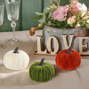 New Arrival Durable 6-8cm Velvet Simulated Pumpkin Halloween Thanksgiving Party Decorations Shooting Model Prop Supplies for