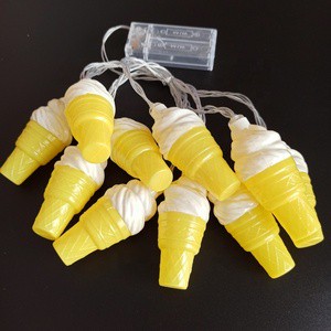 2024 New Arrival String Light China Wholesale Christmas 10 Led String Lights Battery Power Warm White Ice Cream Hanging Lights