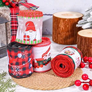 Christmas Ribbon Diy Ribbon Christmas Tree Decoration Color Strip Santa Claus Color Bow Ribbon