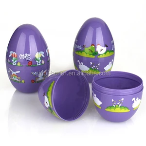 Two-part Chocolate/candy clear Plastic Easter Egg