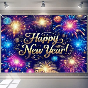 Custom Vinyl Happy New Year Party Banners Weather Resistant Waterproof Outdoor Premium Eco-Friendly Large Size GASSER Brand
