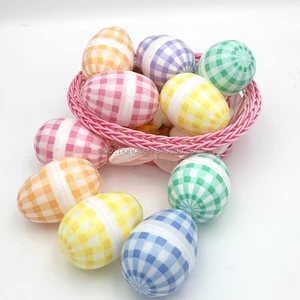 Plastic PP Eggs with Letterpress Printing 5.8x4.2cm for Easter Decorating