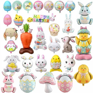 Hot Sale Durable Eco-Friendly Easter Theme Decoration Rabbit Easter Egg Foil Balloon for Easter Family Decoration Supplies