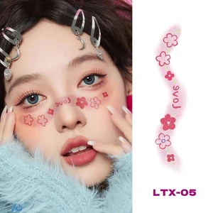 Hot New Disposable Detachable Glitter Face Tattoos Holiday Party Makeup Colored Semi-Permanent Paper Semi-Permanent Tattoos