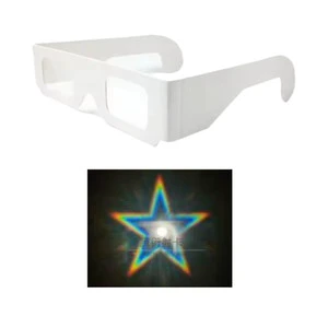 Popular Octopus FPD50 Paper Five Pointed Star Fireworks Diffraction Glasses White Frame PET Lenses for Party Events