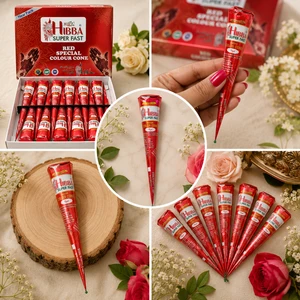 Instant Pure Red Henna Cone Natural Herbal Body Paint Fast Stain Red Temporary Body Art