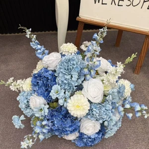 Wholesale Customized Wedding Event Decorative Table Centerpieces Artificial Real Touch Flower Ball and Flower Runner