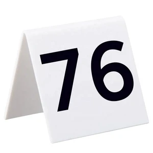 Wholesale Tent Style Clear White Wedding Acrylic Table Numbers for Restaurant Hotel