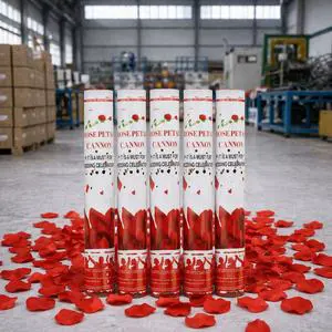 Hot Sale Handheld Compressed Air Biodegradable Wholesale Party Poppers Red Rose Petal Wedding Confetti Cannon