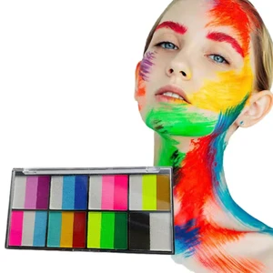 Children's Party Face Painting Kit with Water Activated Colors for Body Makeup and Palette