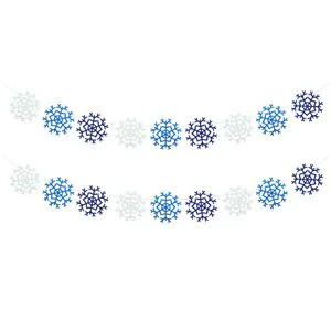 Reusable Felt Snowflake Bunting Banner - Winter Wonderland Party Photo Backdrop Decor
