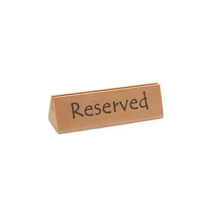 HENDI Wood Laser Cut Reserved Sign 152x46x42mm Durable Place Cards & Table Numbers
