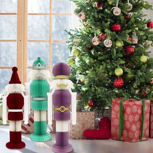 Xmas Paper Nutcracker Christmas Ornaments with Magnet for Christmas Decorations