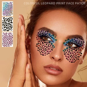 Leopard Print Eye Tattoo Stickers Non-Toxic Harmless for Face Application Parties Masquerade Events Temporary Paper White