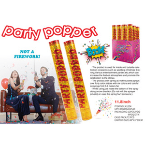 41254 Disposable Birthday Party Poppers with Confetti-Universal Use